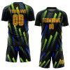 Custom Black Gold-Neon Green Sublimation Soccer Uniform Jersey