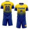 Custom Gold Royal Sublimation Fade Fashion Soccer Uniform Jersey