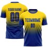 Custom Gold Royal Sublimation Fade Fashion Soccer Uniform Jersey