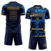 Custom Navy Navy-Gold Sublimation Soccer Uniform Jersey