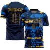 Custom Navy Navy-Gold Sublimation Soccer Uniform Jersey