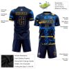 Custom Navy Navy-Gold Sublimation Soccer Uniform Jersey