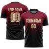 Custom Crimson Cream-Black Sublimation Fade Fashion Soccer Uniform Jersey